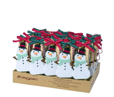 muñeco de nieve con caja y bombones